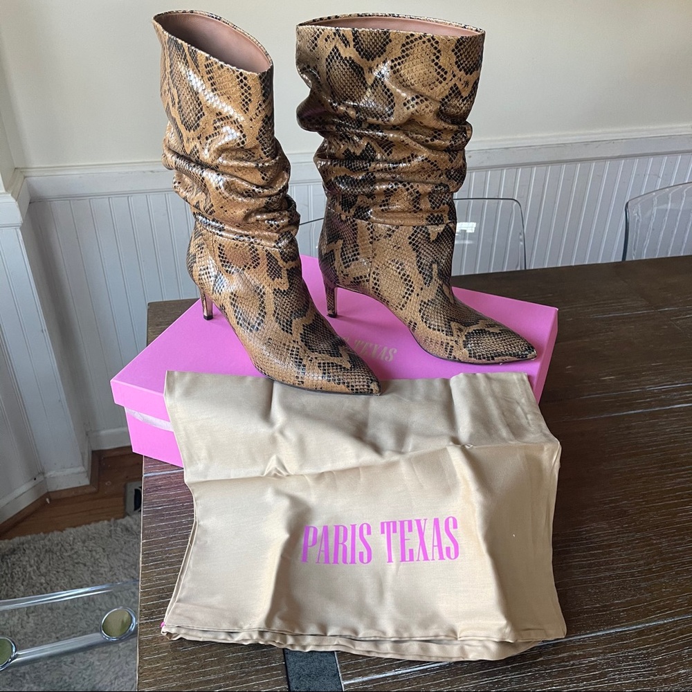 Paris Texas Snakeskin Slouch Boots 39